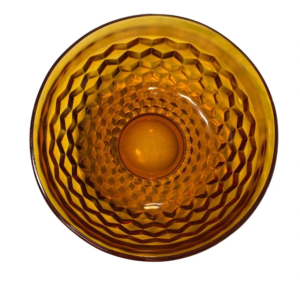 Vintage Amber Glass Bowl 11